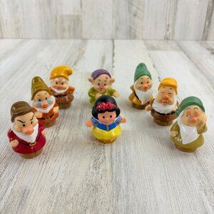 Fisher Price Little People Disney Snow White 7 Dwarves Figures Set COMPLETE Lot